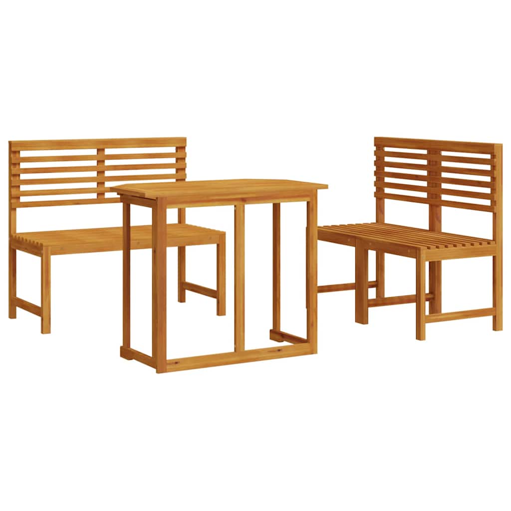 4-teiliges Garten-Esszimmer-Set aus solidem Akazienholz